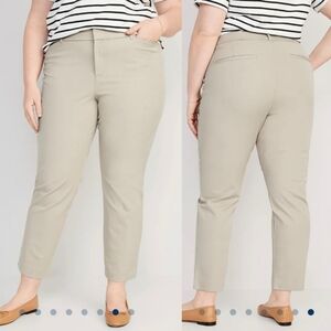 $45 NEW 24 OLD NAVY PIXIE STRAIGHT LEG KHAKI TAN PANTS SECRET SMOOTH POCKETS NWT